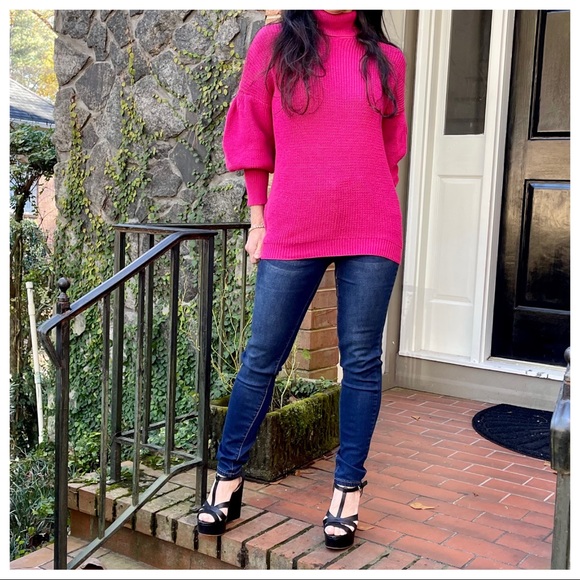 Fabulous Puff Sleeve chic turtle neck sweater - Picture 5 of 7